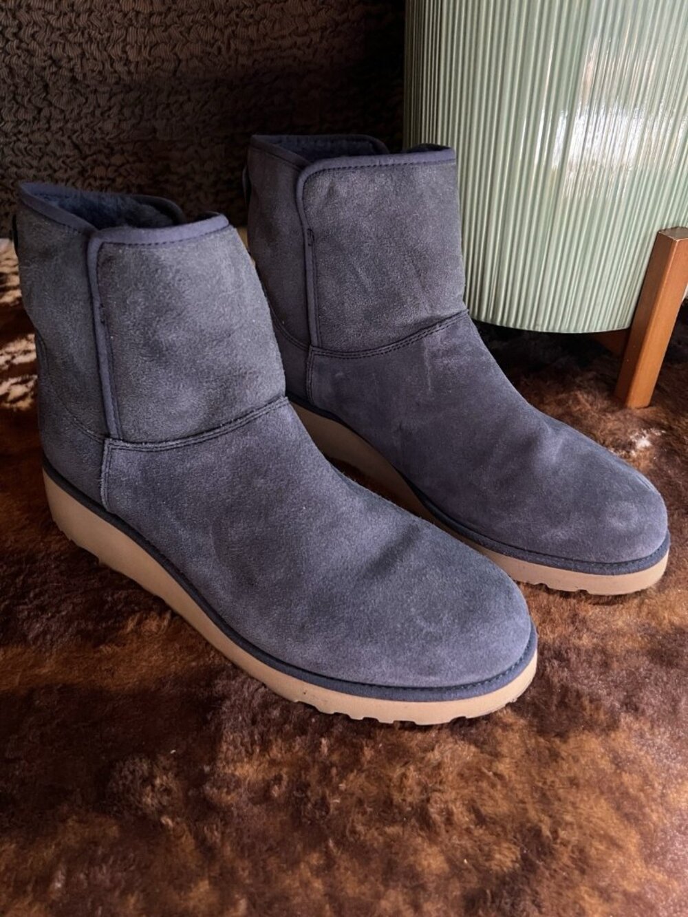 UGG Kristen Women’s Wedge Boots Size 11 Blue Suede